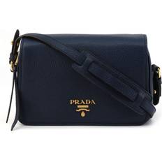 Prada Crossbody Bags Prada Vitello Phenix Shoulder Flap Crossbody Bag - Navy Blue