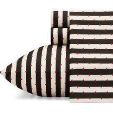 Betsey Johnson Wonderland Stripe Underlakan Svart (233.7x157.5cm)