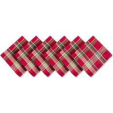 Red Cloth Napkins Design Imports Plaid Set of Cloth Napkin Red (50.8x50.8)