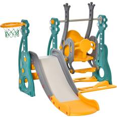 Playground 3in1 Kids Swing Slide Outdoor Activity Center Set Basketball Hoop