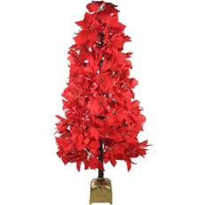 Red Christmas Trees Northlight Pre-Lit Fiber Optic Color Changing Poinsettia Christmas Tree