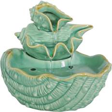 Green Fountains Sunnydaze Indoor Home Decorative Stacked Tiered Seashells Tabletop Water Fountain