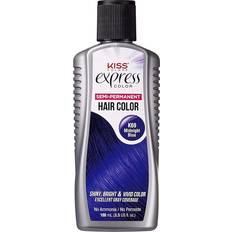 Blue Semi-Permanent Hair Dyes Kiss Express Color Semi-Permanent Hair Color Midnight Blue [K69]