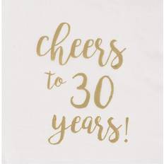 Paper Napkins on sale Gold Foil Cheers to 30 Years White Cocktail Paper Napkins (5 x 5 In, 50 Pack) White