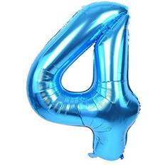 Birthdays Number Balloons 40 Inch Blue Large Numbers Balloon 0-9(Zero-Nine) Birthday Party Decorations,Foil Mylar Big Number Balloon Digital 4 for Birthday Party Wedding Bridal Shower Photo Shoot, Anniversary