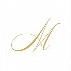 White linen napkins Caspari Paper Linen Airlaid Initial M White Pearl Cocktail Napkins 30pk