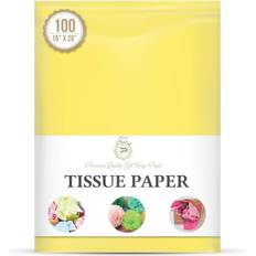 100 Sheets Yellow Gift Wrap Tissue Paper for Gift Packaging, Floral, Birthday, Christmas, Halloween, DIY Crafts and More 15" X 20"