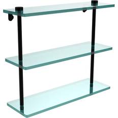 Allied Brass 16 5 W 3-Tier Clear Bathroom Shelf Matte Black