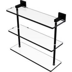 Allied Brass Montero 16 6-1/4 W 3-Tier Clear Bathroom Shelf Black