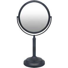 Eden Bath Round Two Sided 5X Black Framed Freestanding Makeup Shaving Mirror