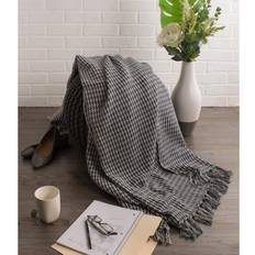 DII Mineral Houndstooth Blankets White, Black, Gray, Multicolor (152.4x127cm)