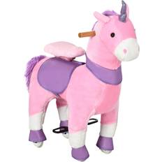 Ride-On Toys Qaba Ride On Unicorn Walking Horse Mechanical Pony Toy with Wheels