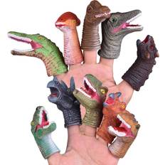 Dolls & Doll Houses FUN LITTLE TOYS 10 PCs Animal Bath Finger Puppets Dinosaur Head Finger Toys Best Choice for Kids Party Favors Treasure Box Prizes Pinata Fillers and Goodie Bag Fillers