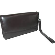 Winn International Leather Zippered Passport Travel Organizer - Brown
