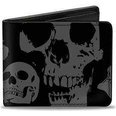 mens Buckle-down Pu Bifold - Skulls Weathered Black/Gray Bi Fold Wallet