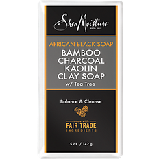 Shea Moisture Black Soap Bamboo Charcoal Kaolin Clay Soap with Tree