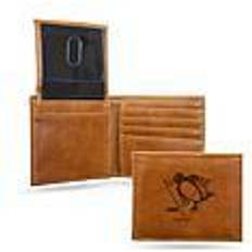 Rico Pittsburgh NHL Penguins Laser Engraved Brown Billfold Wallet