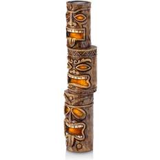 Garden Ornaments Alpine Corporation 19 3-Tier Tiki Totem Statue with Solar Yard