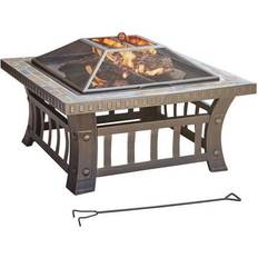 Garden & Outdoor Environment Accents Wood Fire Pit 30" Steel American Flag