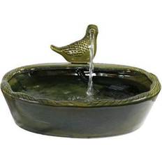 Green Fountains Sunnydaze Outdoor Solar Powered Glazed Ceramic Dove Fountain