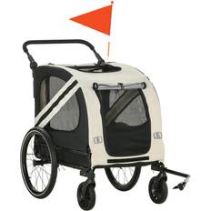 Aosom Dog Bike Trailer 2-in-1 Pet Stroller Cart Bicycle Wagon Cargo Carrier 73x108cm