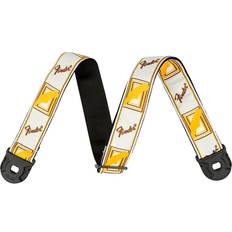 Fender »QUICK GRIP LOCKING END STRAP – polyestersele med bältessäkringssystem – polyester – 1 styck – färg: vit/gul/brun