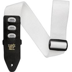 Accessori Musicali Ernie Ball Tracolla in polipropilene con portaplettri, bianco