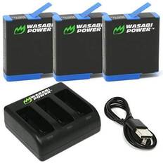 Batteries & Chargers Wasabi Power Battery (3-Pack) and Triple Charger for GoPro HERO8 Black (Compatible with HERO7 HERO6 HERO5)