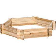 Outdoor Planter Boxes OutSunny 39 W Natural Wood Raised Garden Bed