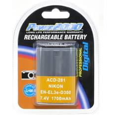 Baterías y Cargadores Power2000 EN-EL3E 7.4V 1700mAh Rechargeable Lithium-Ion Battery for Nikon Camera