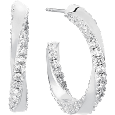 Sif jakobs ferrara creolo medio Sif Jakobs Ferrara Creolo Medio Earrings - Silver/Transparent