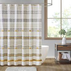 Yellow Shower Curtains Ink+ivy Cody Stripe Tassel Pom Pom