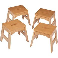 Beige Stools Melissa & Doug Wooden Stools - Set of 4 Natural