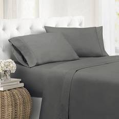 Cathay Home Microfiber Solid Bed Sheet Grey