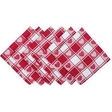 Red Cloth Napkins Design Imports 6-Pack Hearts Woven Check Set Cloth Napkin Red (50.8x50.8)