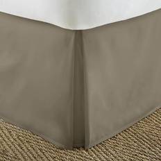 Home Collection Premium Pleated Dust Ruffle Bed Skirt Valance Sheet Brown, Beige