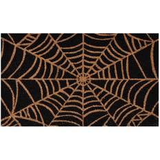 Black Entrance Mats Calloway Mills Scary Web 17" X Black, Natural, Orange