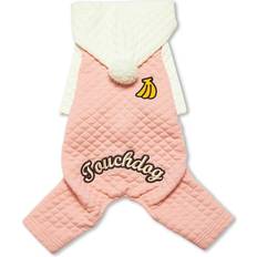 Touchdog HD7PKMD Fashion Designer Pet Hooded Sweater, Pink & White