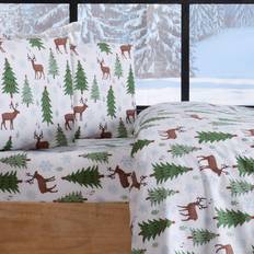 Great Bay Home Cotton California King Christmas Flannel Bed Sheet Multicolour