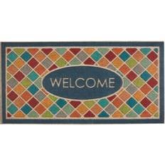 Black Entrance Mats Mohawk Home Ornamental Stone Brown, Green, Blue, Yellow, Black, Multicolor