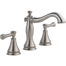 Basin Faucets Delta Cassidy 8 Widespread 2-Handle Faucet with Drain Gray