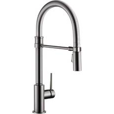 Faucets Delta Trinsic Pro Pull Down Faucet with MagnaTite Docking Diamond Seal Technology Black Stainless