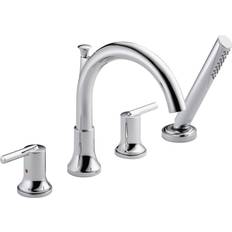 Tub & Shower Faucets Delta Trinsic 10" Double Handle Deck Mounted Roman Faucet Shower Gray