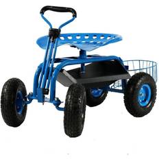 Utility Wagons Sunnydaze Decor Collapsible Durable Folding Outdoor Garden with Steering