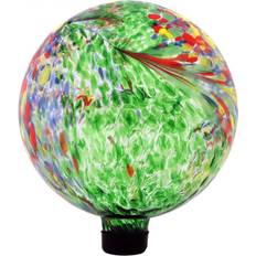 Green Fountains & Garden Ponds Sunnydaze Decor 10 in. Green Artistic Glass Garden Gazing Ball Globe