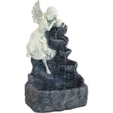 Fountains Sunnydaze Decor 29 in. Angel Falls Solar Cascading Water Fountain with