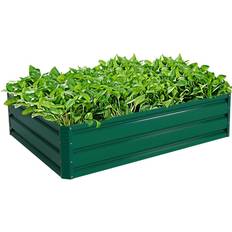 Outdoor Planter Boxes Costway 47"x35.5" Patio Raised Garden Bed Vegetable Flower Plant Dark