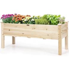 Outdoor Planter Boxes Costway Raised Garden Bed Elevated Planter Box Flower