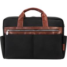 McKlein USA 79105 17 in. U Series Southport Nylon Two-Tone Dual-Compartment Laptop & Tablet Briefcase, Black