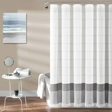 Grey Shower Curtains Lush Decor 72 Gray Stripe Yarn Dyed Tassel Fringe Shower